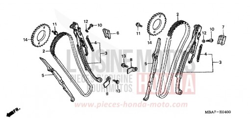 CATENA DISTRIBUZIONE/TENDICATENA VT750C21 di 2001